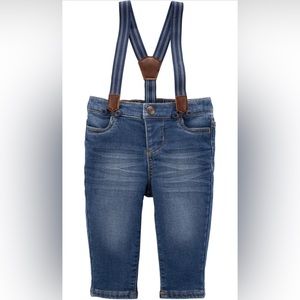 Oshkosh Baby Boys Straight Pull-On Pants size 6 months with suspenders